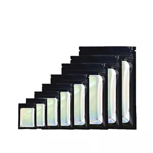 Bolsas de embalaje negras holográficas, bolsas de dulces aptas para alimentos, bolsas de bocadillos con sello térmico - Imagen 1 de 10