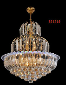 Lampadario mongolfiera classico stile impero con cristalli oro barocco 