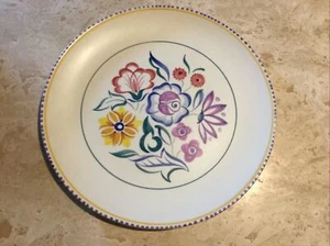 Vintage Poole Keramik hell Blumenmuster Teller 10" unbenutzt Top Zustand - Bild 1 von 12