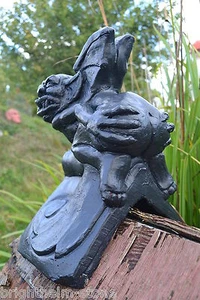 Black mooning gargoyle roof finial Angled or half round ridge frost proof stone - Picture 1 of 9
