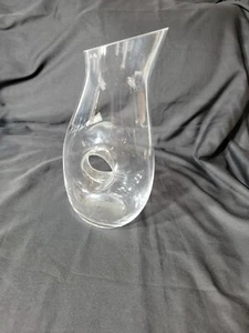 12" Contemporary Pierced Glass Pitcher Decanter 48 Ounces Clear - Picture 1 of 7