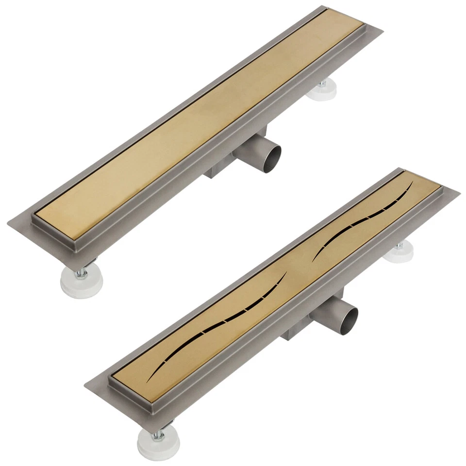 Canalina doccia acciaio inox scarico sifone doccia oro 50-120 cm Sanlingo 2 modelli  - Immagine 1 di 1