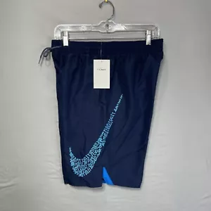 Nike Swim Men's JDI Swoosh 9" Midnight Navy Volley Shorts (NESSC475-440) Size S - Picture 1 of 11