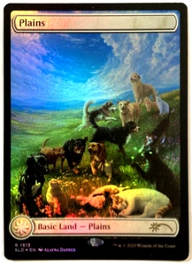 MTG Plains *FOIL* Secret Lair Commander Deck Raining Cats and Dogs 1513 NM - Picture 1 of 6