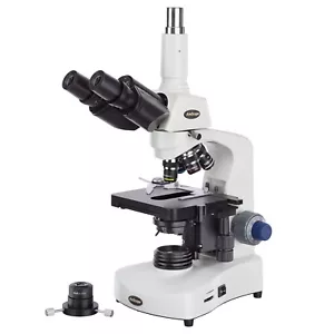 AmScope 40X-2000X 3W LED Trinocular Compound Microscope, Darkfield / Brightfield - Picture 1 of 8