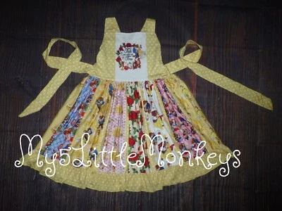 NUEVO Vestido Boutique Bella La Bella y la Bestia Niñas Sin Mangas Volantes Giratorio Foto 1 de 4
