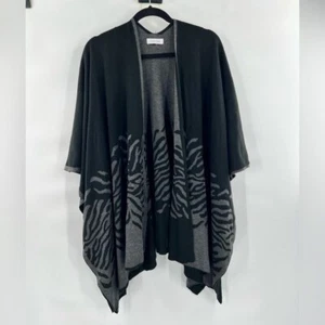 Calvin Klein grey black poncho size L shrug - Picture 1 of 6