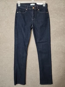 Loft Straight Jeans Womens 6 28 Tall Blue Dark Wash Stretch NEW - Picture 1 of 9