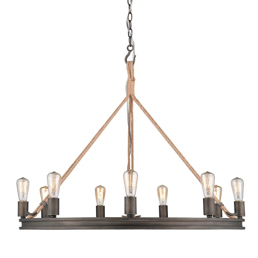 Golden Lighting Chatham Gunmetal Bronze Nine-light Chandelier - 1048-9 GMT
