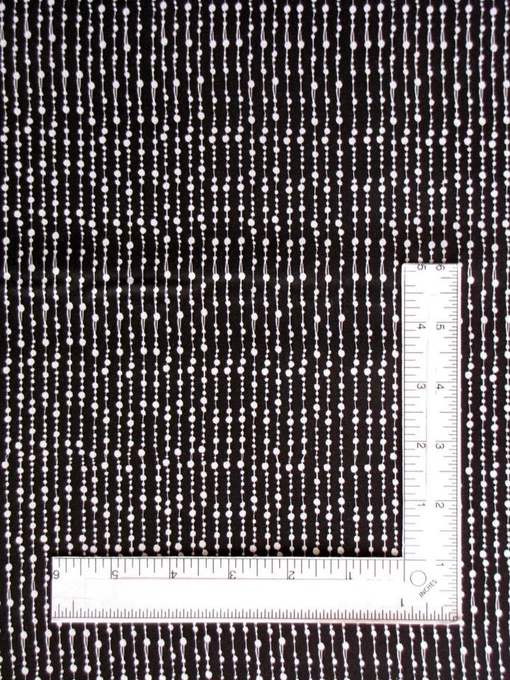 Dot Stripe Fabric By The Yard White on Black Striped Cotton Loralie Designs - Image 1 of 1