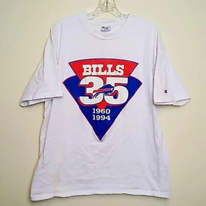 Vintage Champion Buffalo Bills 1960-1994 35th Anniversary Single Stitch Shirt XL - Picture 1 of 7