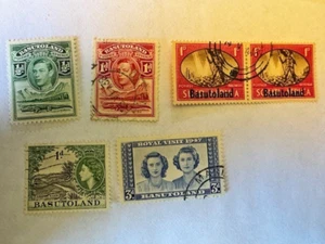 6 francobolli di Basutoland come da foto - Foto 1 di 1