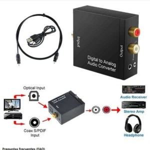 Optical Coaxial Toslink Digital to Analog Audio Converter Adapter RCA 3.5mm L/R - Bild 1 von 11