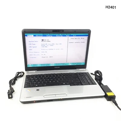 Toshiba Satellite L500 15.6" Core 2Duo T6500 4GB Ram No HDD/OS Boots BIOS H2401 - Image 1 of 4