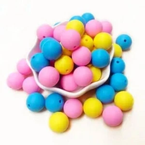 15mm Round Silicone Beads Colorful Spacer Bead Baby Soother Jewelry Charms 20Pcs - Picture 1 of 49