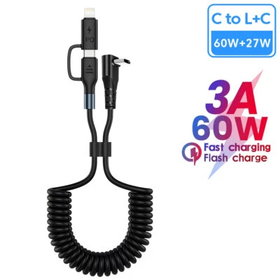 Car Carplay Cable PD 60W Type C Fast Charging Cord Charger for iPhone Samsung LG - Image 1 of 4