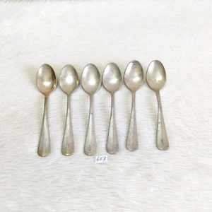 Cucchiaio Vintage In Ottone Argentato Anni '30 Collezionabile 6 Pz 607 - Foto 1 di 9