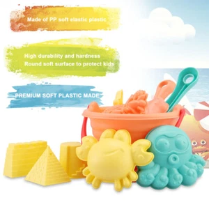 15PCS Kids Beach Sand Toys Set Sandbox Water ToyBucket Castle Molds w/ Mesh Bag - Picture 1 of 4
