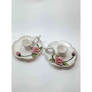 Set di 2 accento spugnato oro rosa sinistra rosa rosa - Foto 1 di 9