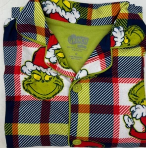 Dr. Seuss The Grinch Plaid Classic Pajama Top Kids Size 6 - Picture 1 of 4