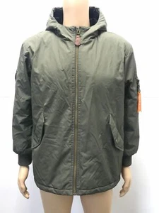 $295 Spire Kids Boys Green Full-Zip Parka Hooded Coat Jacket Xl (18) *Repaired* - Picture 1 of 3