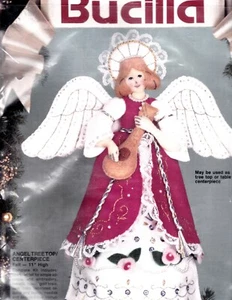 Stamped Felt Embroidery Kit Angel Tree Top Centerpiece Bucilla 82962 - Picture 1 of 3