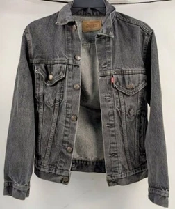 Vintage 1980’s Levi's Type III Men's Black Denim Trucker Jacket - Picture 1 of 9