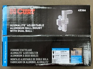 Nuevo Enganche de Aluminio Ajustable Curt AlumaLite con Doble Bola, 9-1/2" Gota 45366 - Imagen 1 de 1
