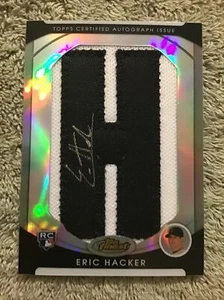 Finest Eric Hacker 2010 novato RC autógrafo refractor Letterman “H” #/75 Giants - Imagen 1 de 6