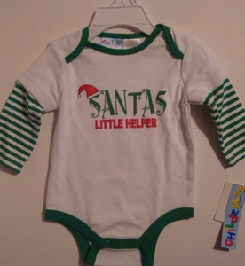 INFANT BOYS HOLIDAY/CHRISTMAS SANTAS LITTLE HELPER 1PC CREEPER 03/-6/9 MONTHS - Picture 1 of 3