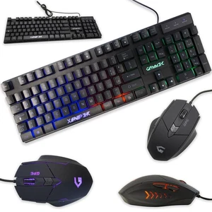 Kit Optical Mouse And Keyboard RGB Multimedia 3200DPI Gaming Rest Layout Italian - Picture 1 of 10
