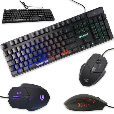 Kit Optical Mouse And Keyboard RGB Multimedia 3200DPI Gaming Rest Layout Italian - Image 1 of 4