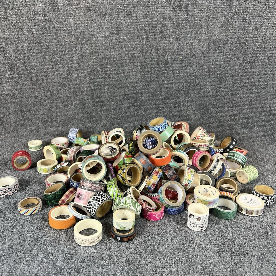 Mixed Washi Tape Lot Scrapbooking Journaling Crafts Assorted Designs Used - Image 1 of 4