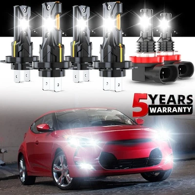 Para Hyundai Veloster 2012-2017 - 6x faros LED altos/bajos + faros antiniebla 6000 k Foto 1 de 4