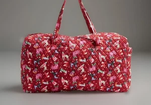 nuova borsa da viaggio Vera Bradley XL borsa bagaglio HOLIDAY HOUNDS cani - Foto 1 di 5