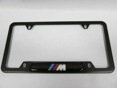 MARCO DE LICENCIA BMW OEM - ACERO INOXIDABLE NEGRO - 82120010404 Foto 1 de 2