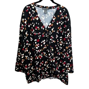 Kate & Mallory Damenbluse 1X mehrfarbig abstrakt V-Ausschnitt Freizeit Kunst zum Tragen - Bild 1 von 8