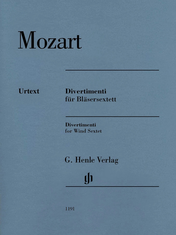 Mozart Divertimenti for 2 Oboes 2 Horns 2 Bassoons Sheet Music Henle Urtext Book - Image 1 of 1