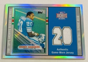 2001 Topps Archives Reserve BARRY SANDERS Game Worn Jersey REFRACTOR Lions HOF - Picture 1 of 2