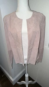 True Grit Dry Goods Floral Print Vintage Jacke Large Wildleder Leder Rosa - Bild 1 von 7