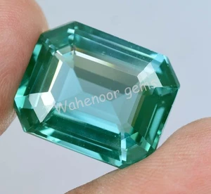 Natural Grandidierite 25.40 Ct Green-Blueish Emerald Certified Loose Gemstone - Picture 1 of 7