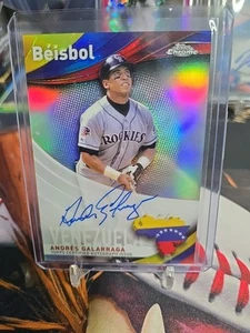2021 Topps Chrome Andres Galarraga Auto 2/99 Beisbol Venezuela Rockies On Card - Bild 1 von 5