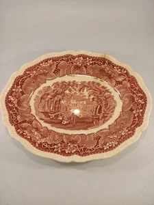 Masons Ironstone pink vista serving plate 11in made in England with crack - Picture 1 of 12