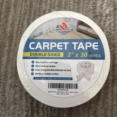 Rug Tape Double Sided Carpet Tape 2 Inch X 30 Yards Carpet Adhesive Removable - Image 1 of 3
