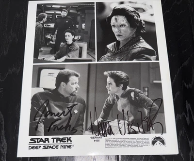Foto 8x10 firmada autografiada de Star Trek DS9 Jonathan Frakes Riker & VISITOR Foto 1 de 4