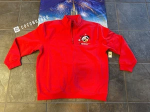 2025 DVC Disney Vacation Club Christmas Sweatshirt 2XL Red Santa Mickey 1/4 Zip - Picture 1 of 2