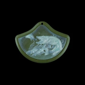 Cuentas de diseñador de trapeador de peces tallados GM053042 - Imagen 1 de 4