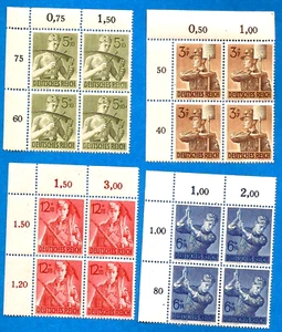 RAD Youth Workers NAZI GERMANY POST Third 3rd Reich WW2 stamp block set MNH - Picture 1 of 1