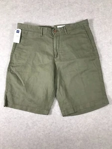 Pantalones Cortos Gap Para Hombre 33 x 10 55% Lino Chino Frente Plano Verde Oliva Preppy - Imagen 1 de 10