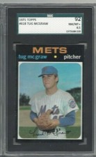 1971 Topps baseball card #618 Tug McGraw, New York Mets graded SGC 92 8.5